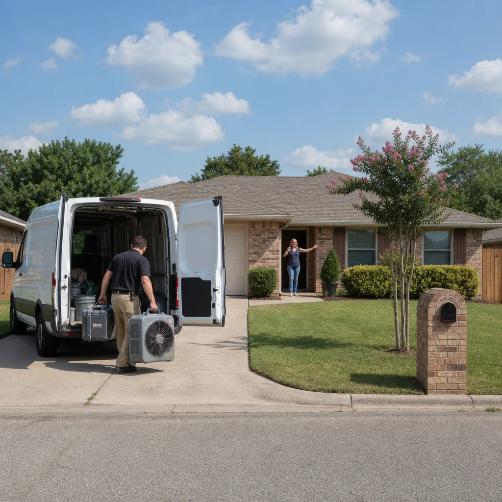 Refinishing van parked at Richardson ranch home near Prairie Creek Park driveway